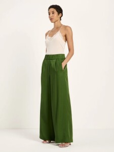 Lanius Damen Hose mit weitem Bein garden green
