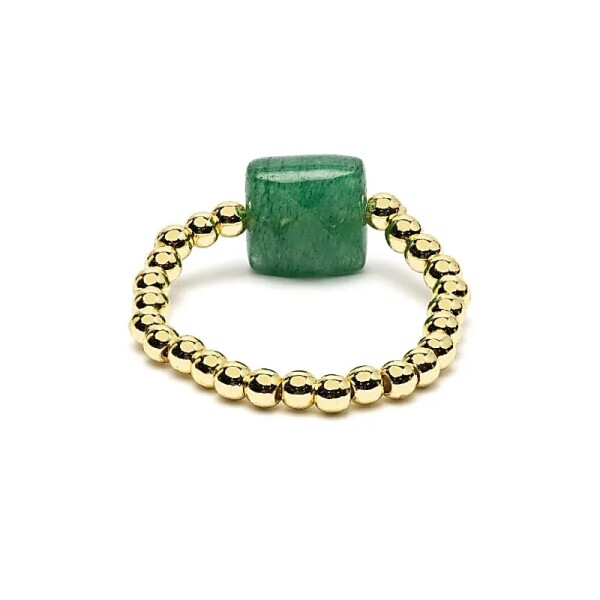 Phoenix Import Ring facettierter grüner Aventurin elastisch 12597