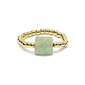 Phoenix Import Ring facettierter grüner Aventurin elastisch 12597
