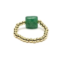 Phoenix Import Ring facettierter grüner Aventurin elastisch 12597