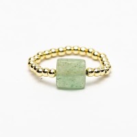 Phoenix Import Ring facettierter grüner Aventurin elastisch 12597