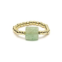 Phoenix Import Ring facettierter grüner Aventurin elastisch 12597