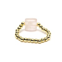 Phoenix Import Ring facettierter Rosenquarz elastisch 12598