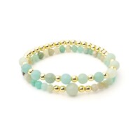 Phoenix Import Armband 12727 Amazonit & Hämatit Set von 2