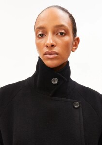 Armedangels Damen Mantel WOOL DOUBLE-BREASTED COAT black