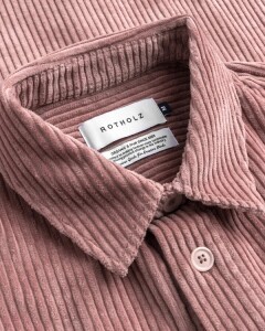 Rotholz Herren Hemd Cord Casual Washed Pink