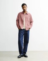 Rotholz Herren Hemd Cord Casual Washed Pink