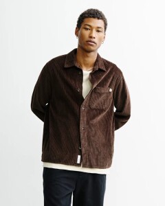 Rotholz Herren Hemd Cord Casual Chocolate Brown