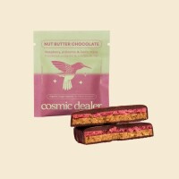 Cosmic Dealer Schokolade - Double layer: Raspberry & Pistachio 20g