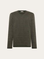 KnowledgeCotton Herren Pullover 1080081 Jacquard Crew Neck Green