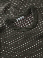 KnowledgeCotton Herren Pullover 1080081 Jacquard Crew Neck Green