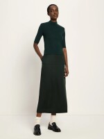 Lanius Damen Longsleeve Halbarmshirt GOTS aus Merino-Wolle forest