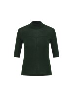 Lanius Damen Longsleeve Halbarmshirt GOTS aus Merino-Wolle forest
