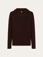 KnowledgeCotton Herren Pullover 1080046 merino half zip chocolate torte