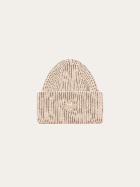 KnowledgeCotton UNISEX Mütze 2210005 big rib beanie Nature Melange