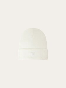 KnowledgeCotton UNISEX Mütze Merino Double Layer Badge Beanie 4210022 Egret