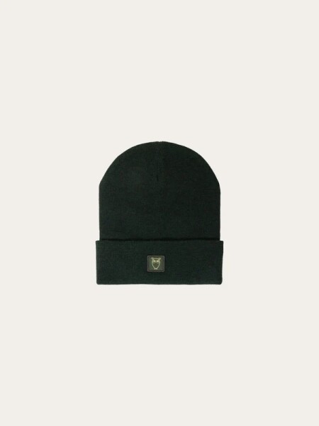 KnowledgeCotton UNISEX Mütze Merino Double Layer Badge Beanie 4210022 Forrest Night