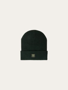 KnowledgeCotton UNISEX Mütze Merino Double Layer Badge Beanie 4210022 Forrest Night