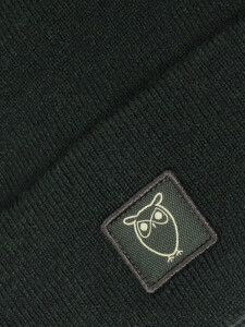 KnowledgeCotton UNISEX Mütze Merino Double Layer Badge Beanie 4210022 Forrest Night
