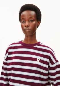 Armedangels Damen Pullover Frankaa Bold Iconic Å velvet red-soft blue-undyed