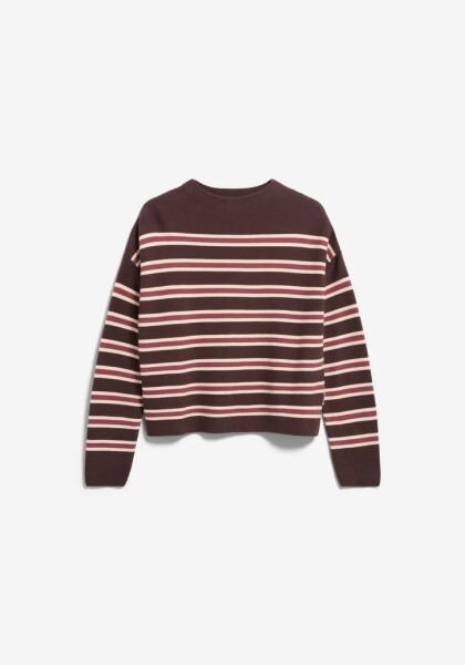 Armedangels Damen Pullover Merinaa Stripes Knit claystone-velvet ember