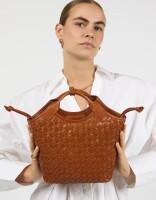 O My Bag Handtasche Mara Midi Cognac Woven Classic
