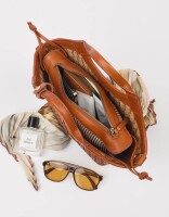 O My Bag Handtasche Mara Midi Cognac Woven Classic