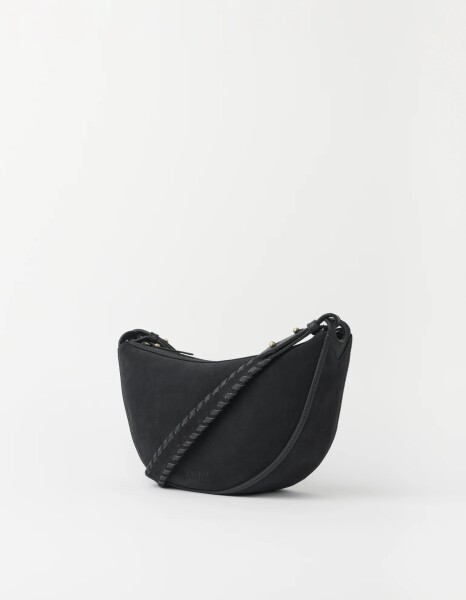 O My Bag Damen Handtasche LEO Crossbody Strap Black Suede