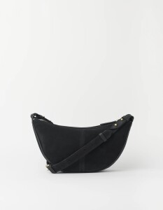 O My Bag Damen Handtasche LEO Crossbody Strap Black Suede