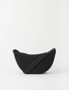 O My Bag Damen Handtasche LEO Crossbody Strap Black Suede