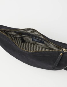 O My Bag Damen Handtasche LEO Crossbody Strap Black Suede