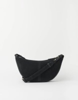 O My Bag Damen Handtasche LEO Crossbody Strap Black Suede