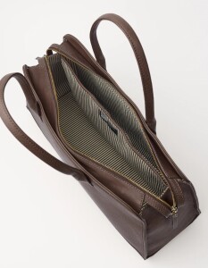 O My Bag Damen Handtasche Alma 13/14" Chocolate Soft Grain