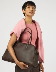 O My Bag Damen Handtasche Alma 13/14" Chocolate Soft...