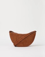 O My Bag Damen Handtasche LEO midi Crossbody Strap Cognac Suede