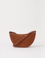 O My Bag Damen Handtasche LEO midi Crossbody Strap Cognac Suede