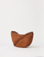 O My Bag Damen Handtasche LEO midi Crossbody Strap Cognac Suede