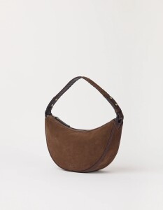 O My Bag Damen Handtasche LEO midi Crossbody Strap Chocolate Suede