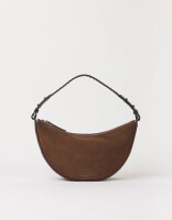 O My Bag Damen Handtasche LEO midi Crossbody Strap Chocolate Suede