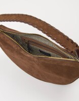 O My Bag Damen Handtasche LEO midi Crossbody Strap Chocolate Suede