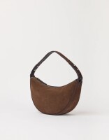 O My Bag Damen Handtasche LEO midi Crossbody Strap Chocolate Suede