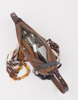 O My Bag Damen Handtasche LEO midi Crossbody Strap Chocolate Suede