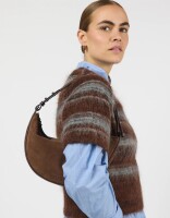 O My Bag Damen Handtasche LEO midi Crossbody Strap Chocolate Suede