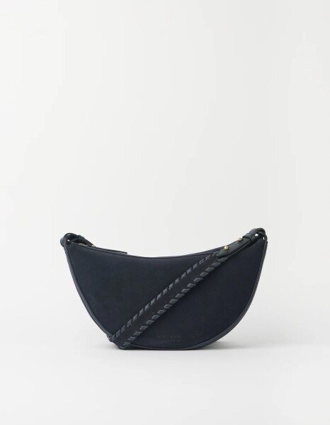 O My Bag Damen Handtasche LEO midi Crossbody Strap Universe Blue Suede