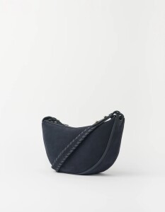 O My Bag Damen Handtasche LEO midi Crossbody Strap Universe Blue Suede