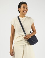 O My Bag Damen Handtasche LEO midi Crossbody Strap Universe Blue Suede