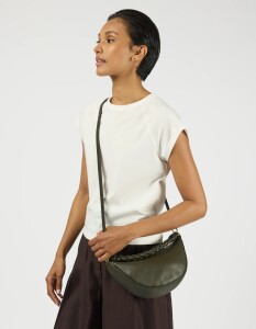 O My Bag Damen Handtasche LEO mini Twisted Handle Moss Soft Grain