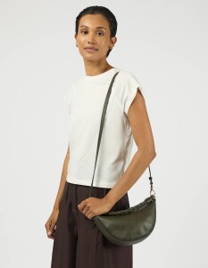 O My Bag Damen Handtasche LEO mini Twisted Handle Moss Soft Grain