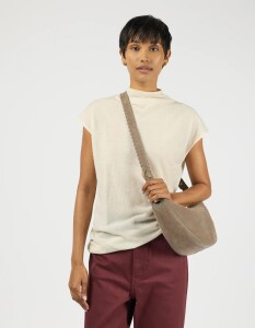O My Bag Damen Handtasche LEO midi Crossbody Strap Clay Suede