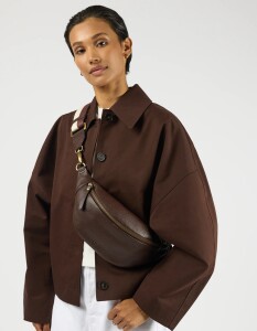 O My Bag Gürteltasche Niko Bum Bag w/Webbing Strap Striped chocolate brown